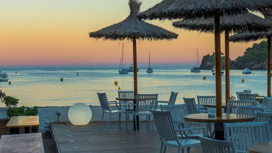 Coucher soleil bar plage Rosas