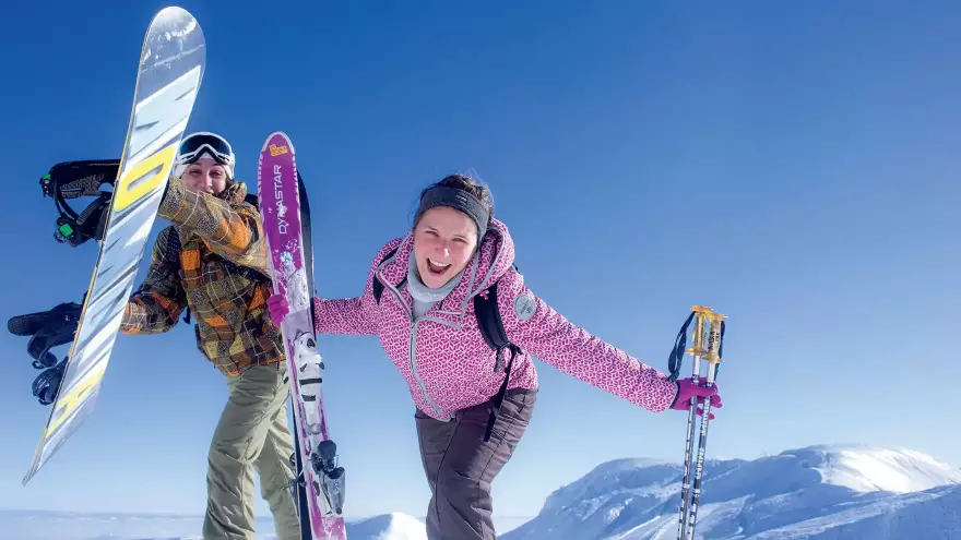 Session de surf et ski
