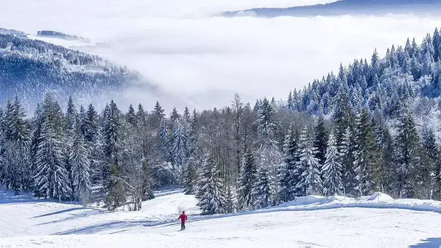 Piste de ski dans le Jura