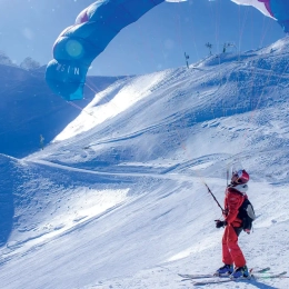 Parapente départ en ski