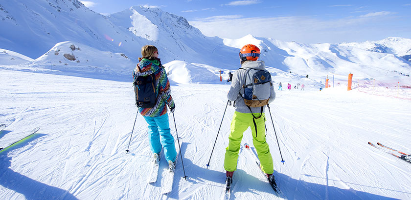 Skiing at La Plagne