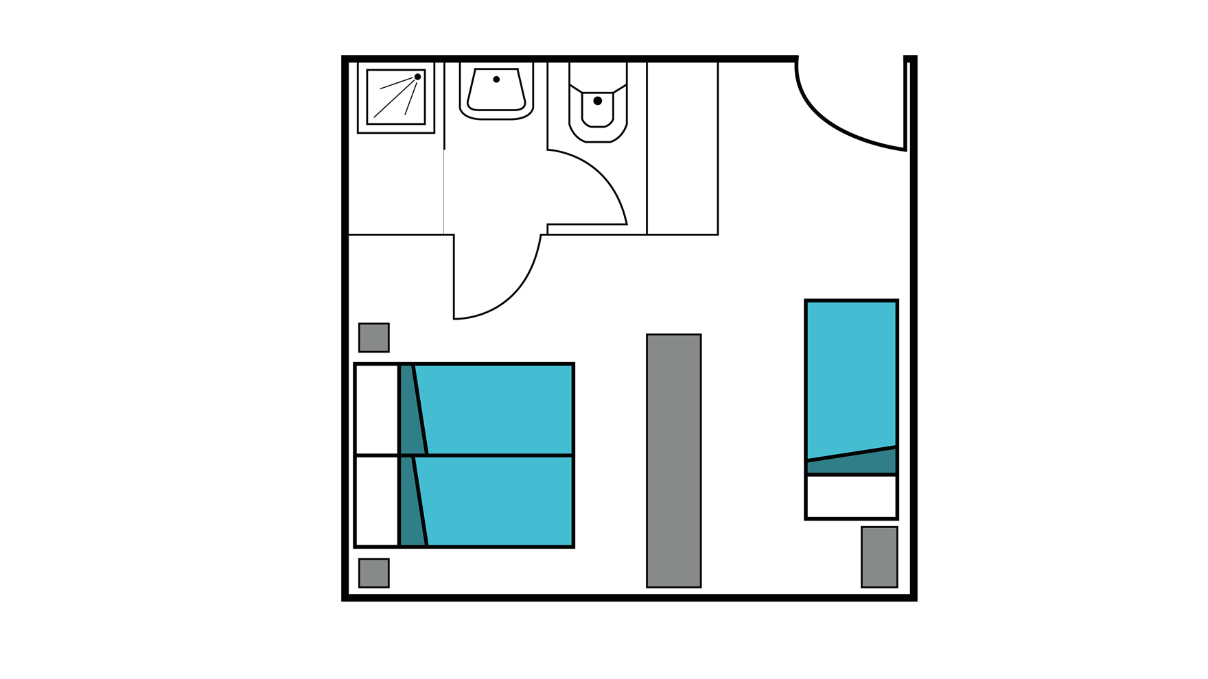 Plan type Chambre de 3 personnes à VTF Arêches