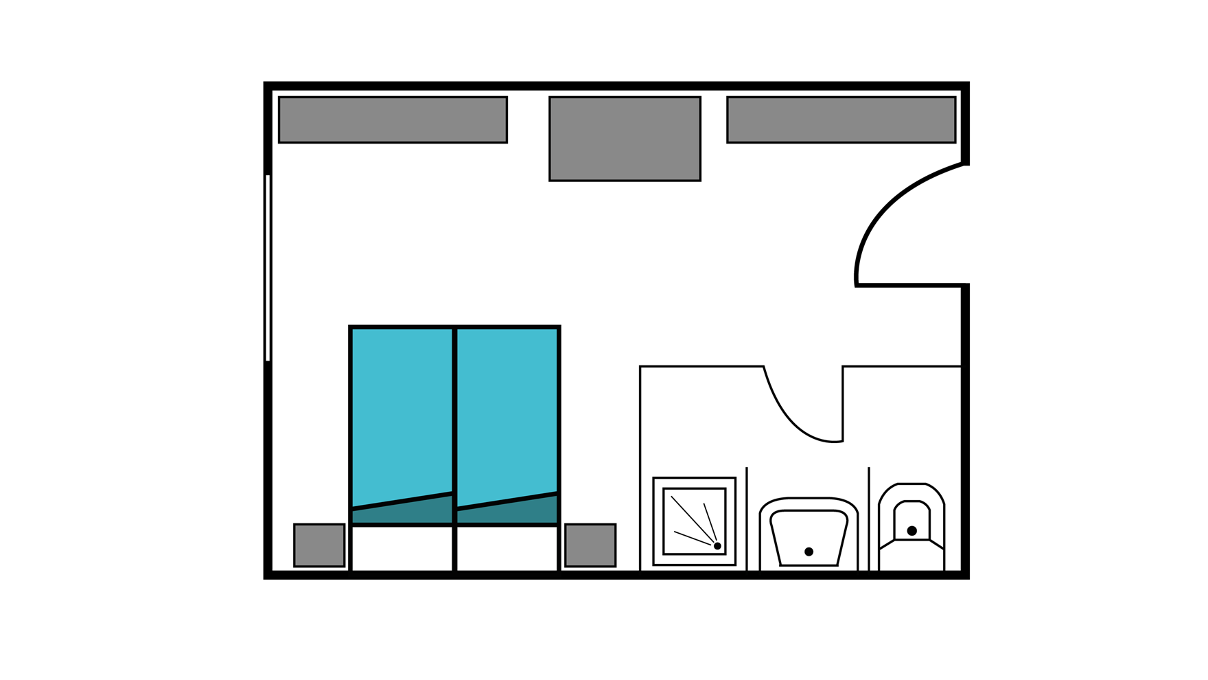 Plan type chambre PMR de 2 personnes à VTF Chamonix