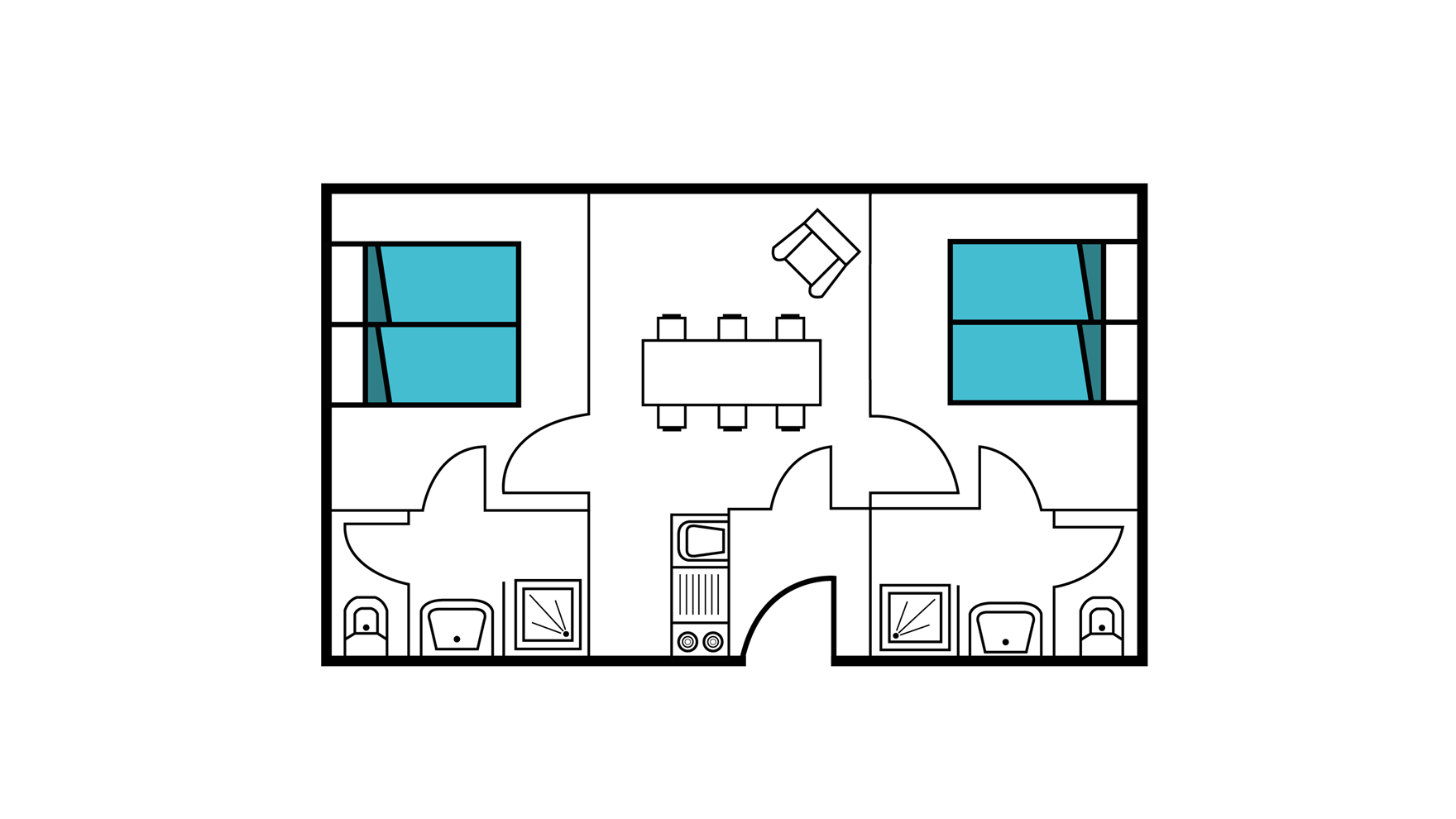 Plan type appartement 4/5 personnes à Soultzeren