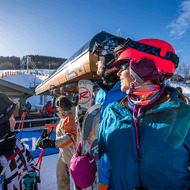 Skiing at La Plagne